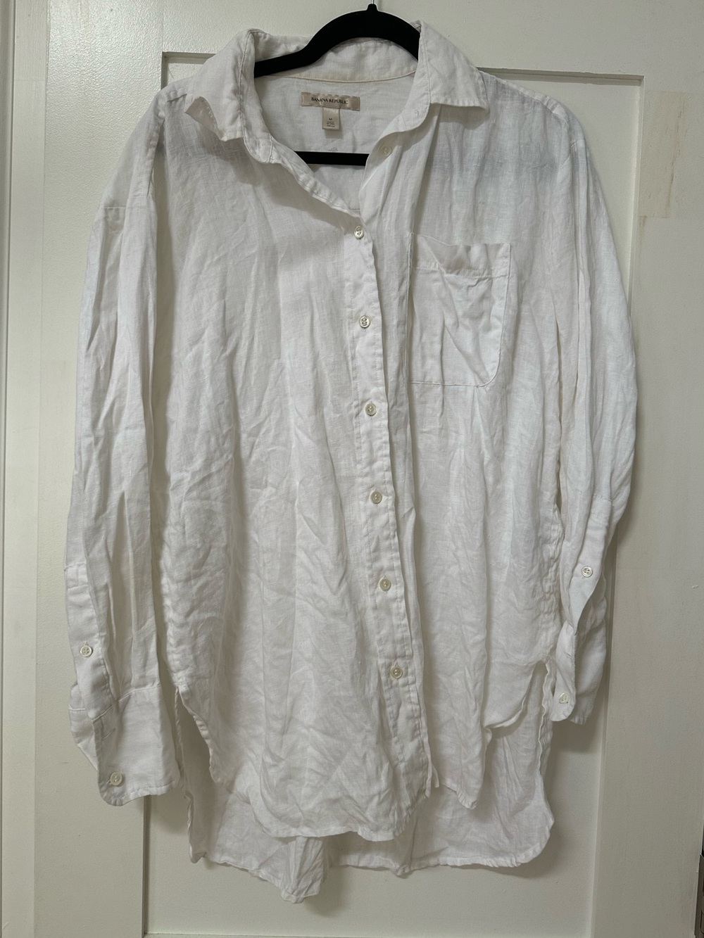 Banana Republic oversized white linen button down
